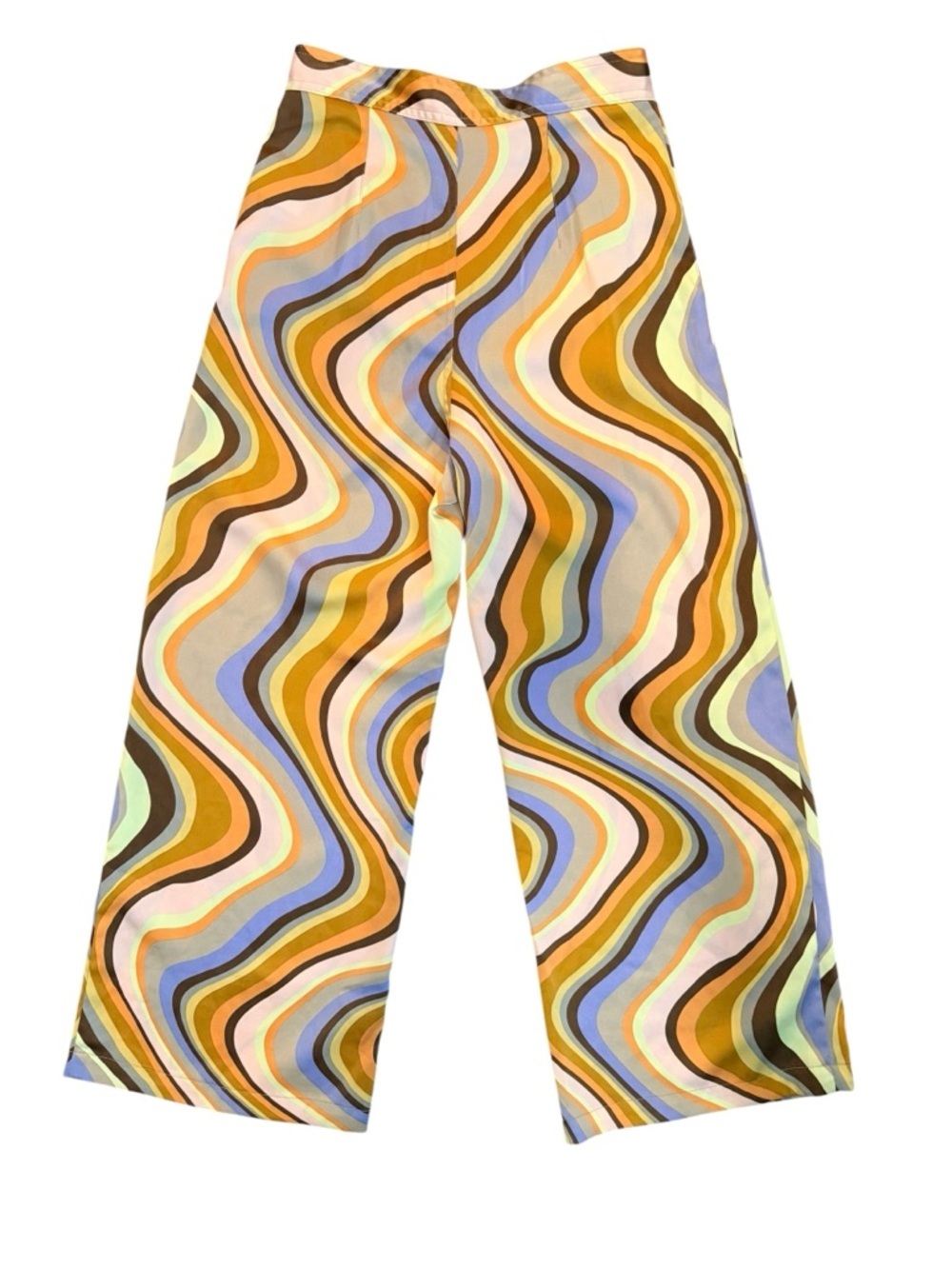 Urban Outfitters Retro Wave Print Wide Leg Pants Size S Y2K Groovy - Picture 4 of 10